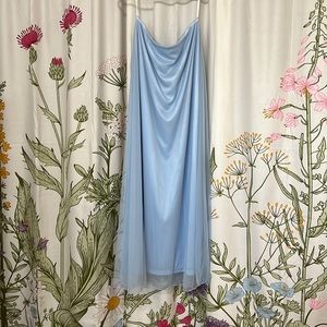 NWOT Vintage 90’s Y2K Blue Mesh Overlay Princess Skirt